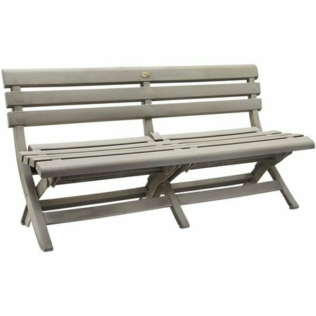 GROSFILLEX Westport 58 3/4'' French Taupe Faux Wood Bench 384US449181